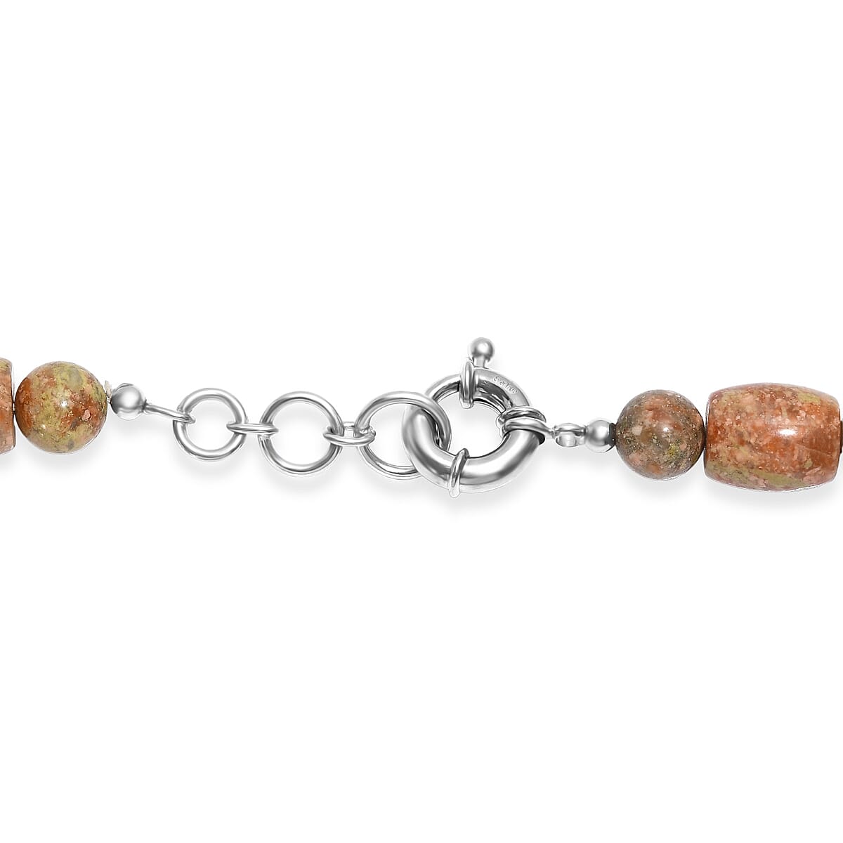 EverTrue Autumn Jasper 490.00 ctw Beaded Necklace in Platinum Over 20 Inches  image number 4