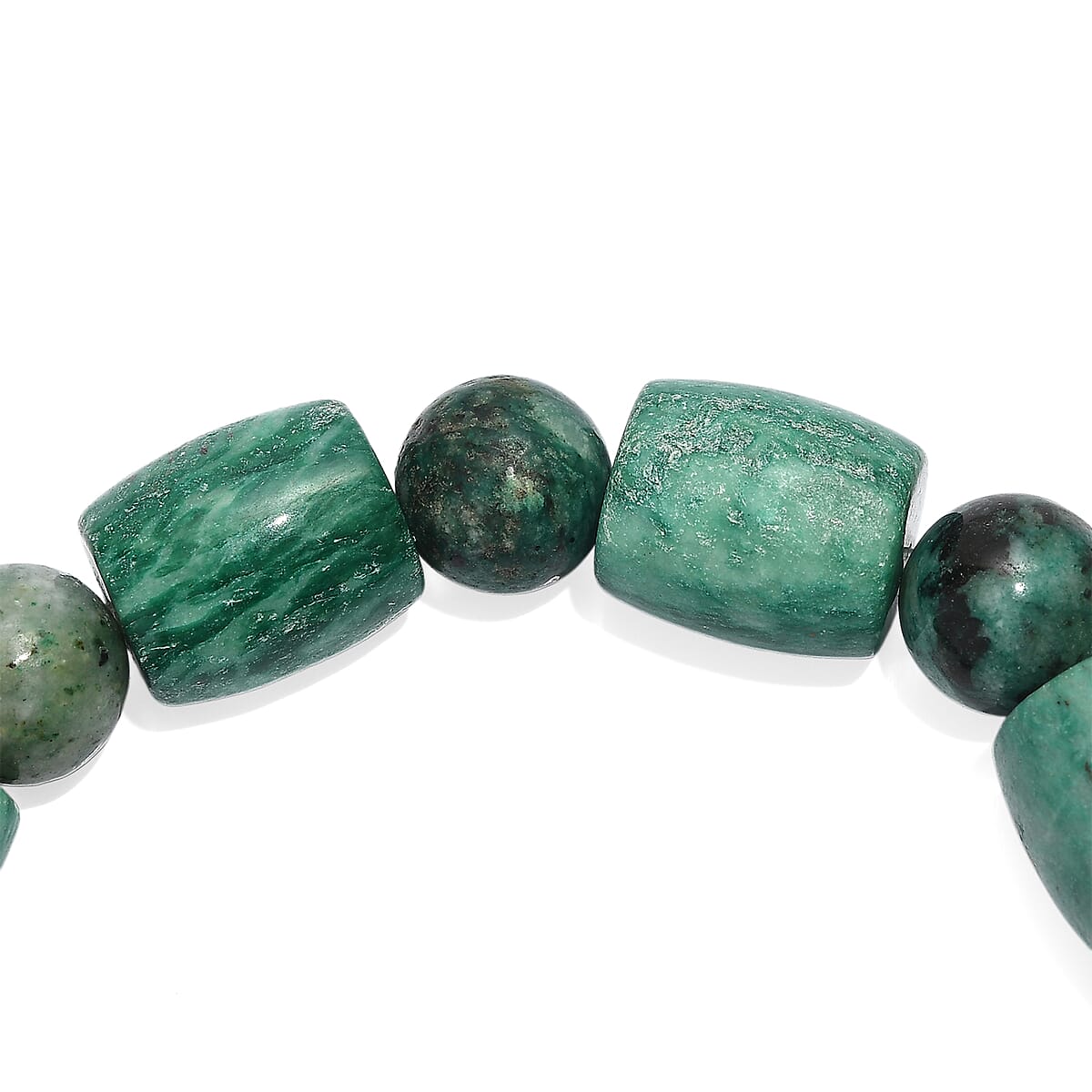 Green Jasper 200.00 ctw Beaded Stretch Bracelet image number 3
