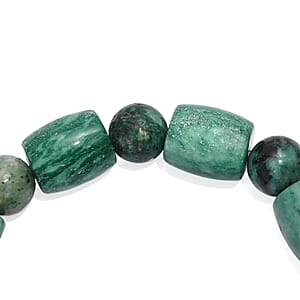 Green Jasper 200.00 ctw Beaded Stretch Bracelet