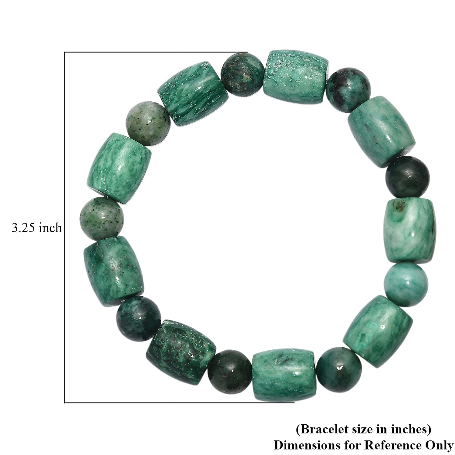 Green Jasper 200.00 ctw Beaded Stretch Bracelet