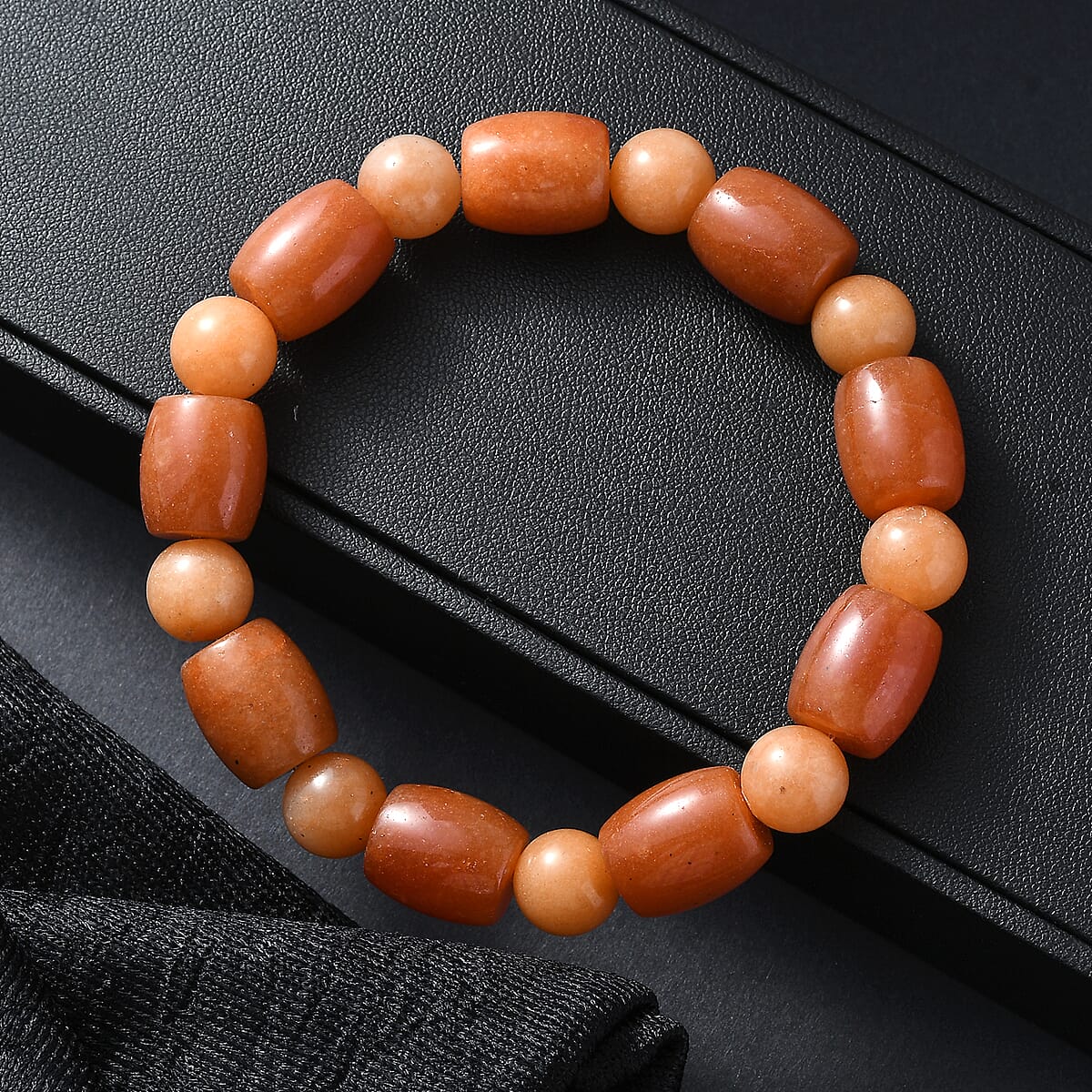Red Aventurine 200.00 ctw Beaded Stretch Bracelet image number 1