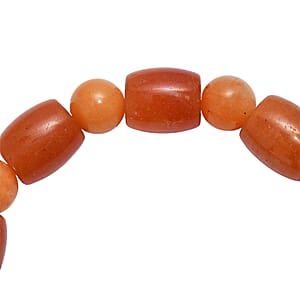 Red Aventurine 200.00 ctw Beaded Stretch Bracelet