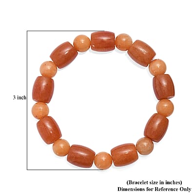 Red Aventurine 200.00 ctw Beaded Stretch Bracelet