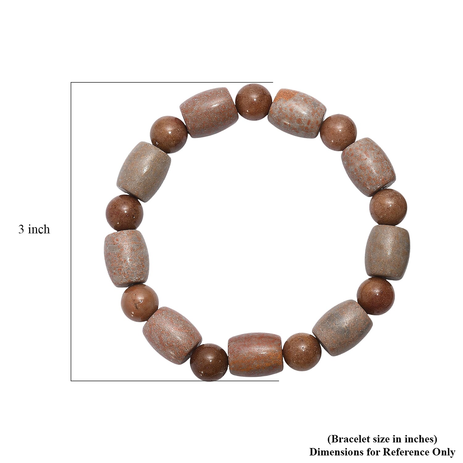 Fossilized Agate 200.00 ctw Beaded Stretch Bracelet