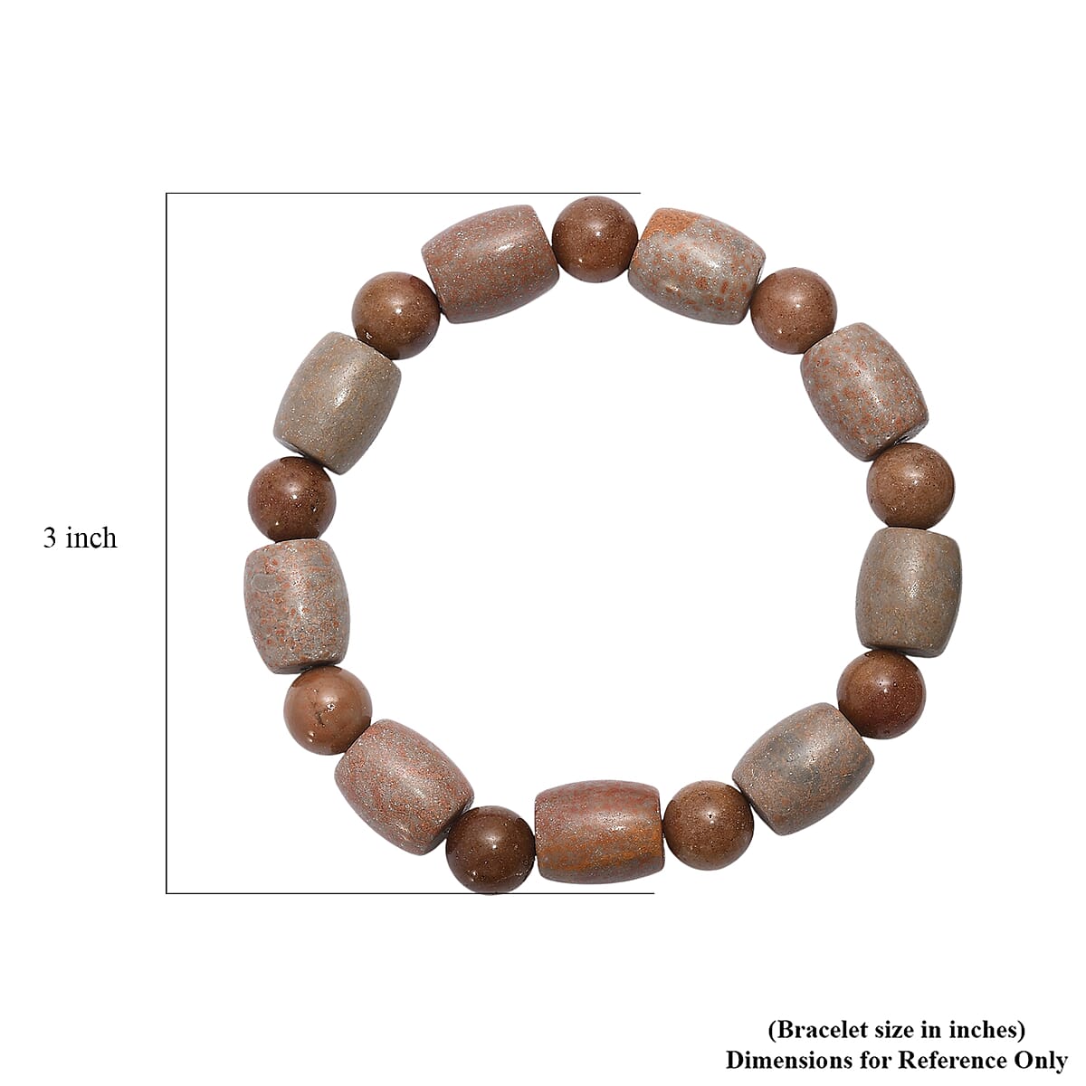 Fossilizes Agate 200.00 ctw Beaded Stretch Bracelet image number 4