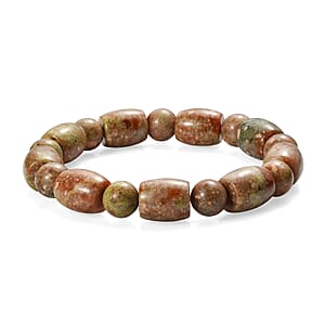 Autumn Jasper 200.00 ctw Beaded Stretch Bracelet