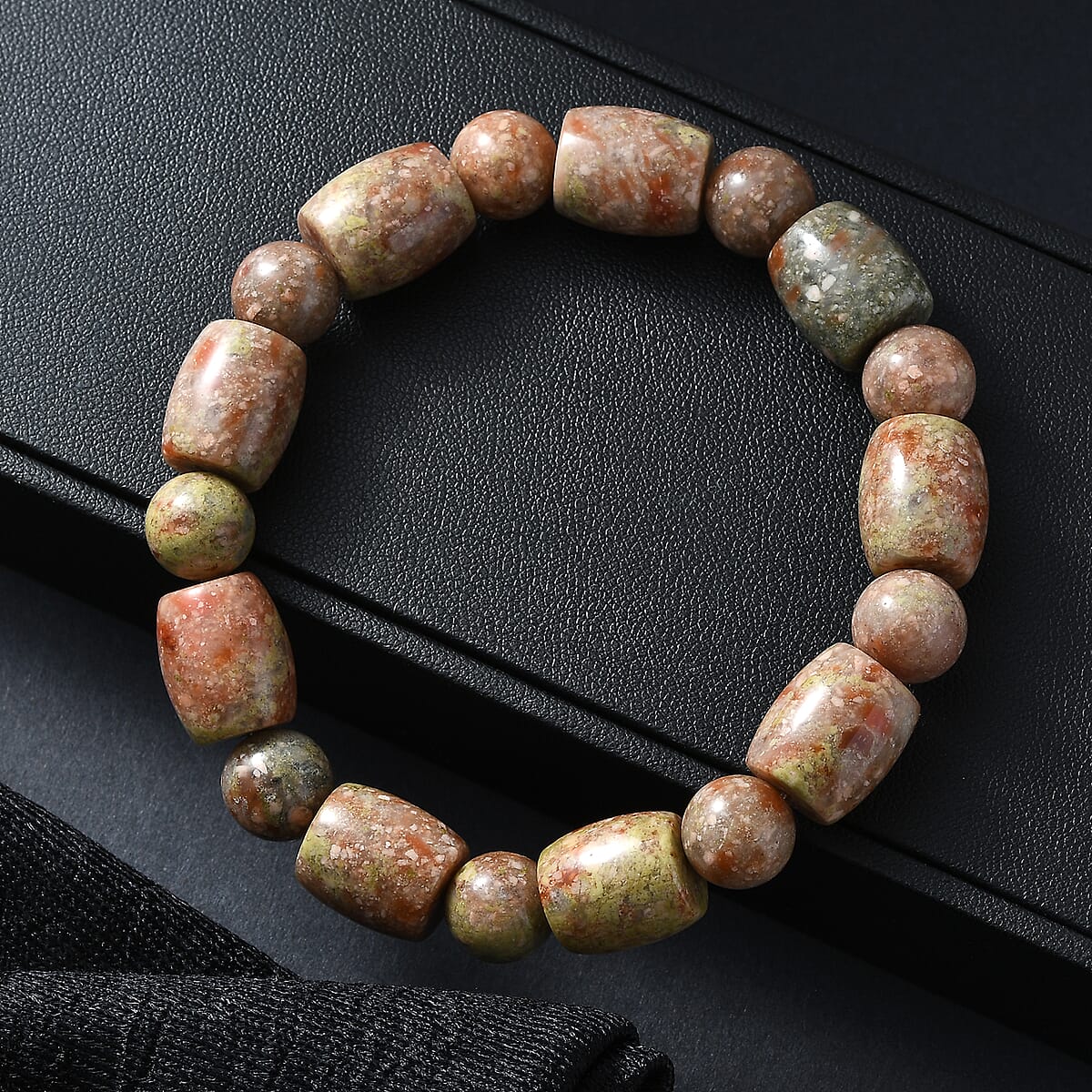 Autumn Jasper 200.00 ctw Beaded Stretch Bracelet image number 1