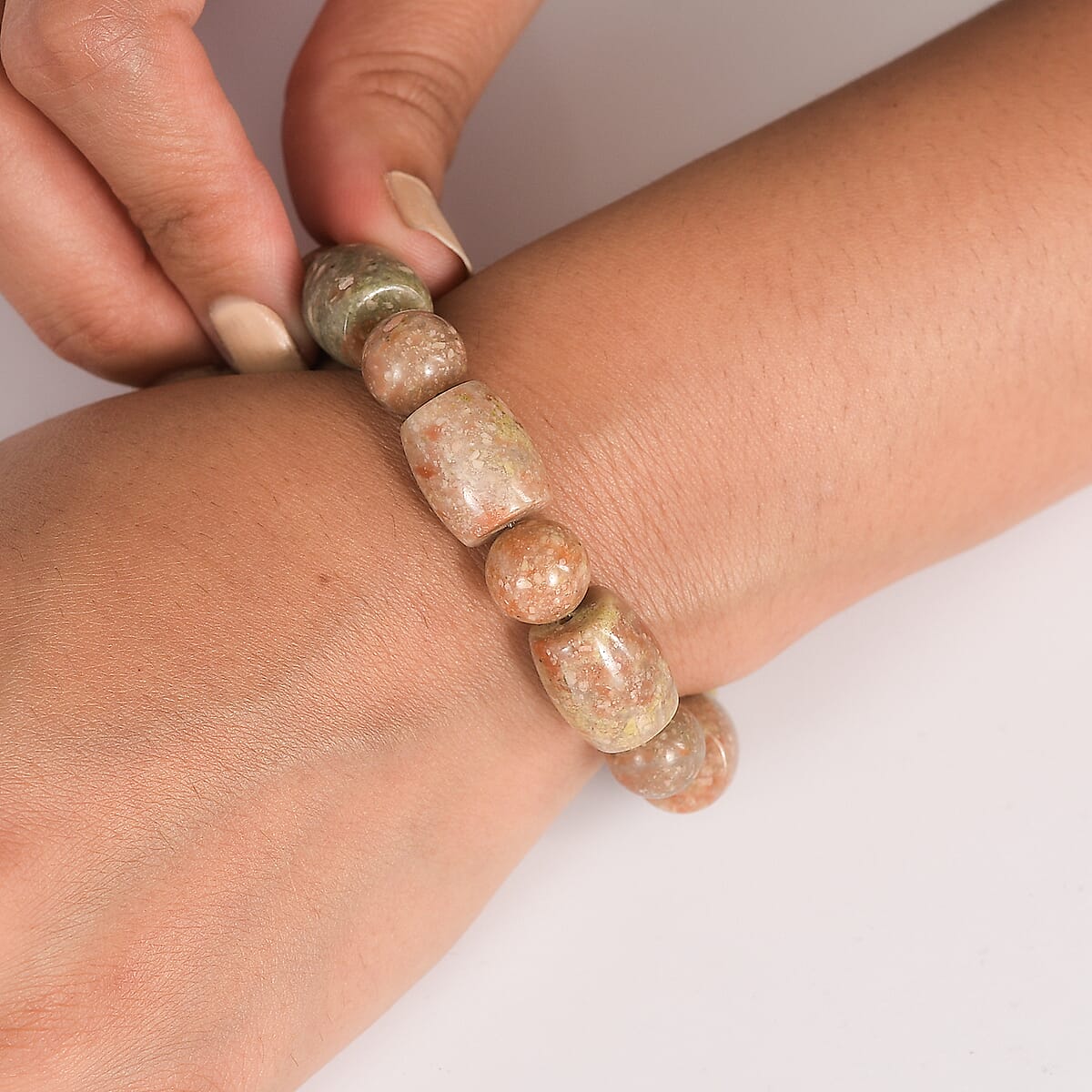 Autumn Jasper 200.00 ctw Beaded Stretch Bracelet image number 2