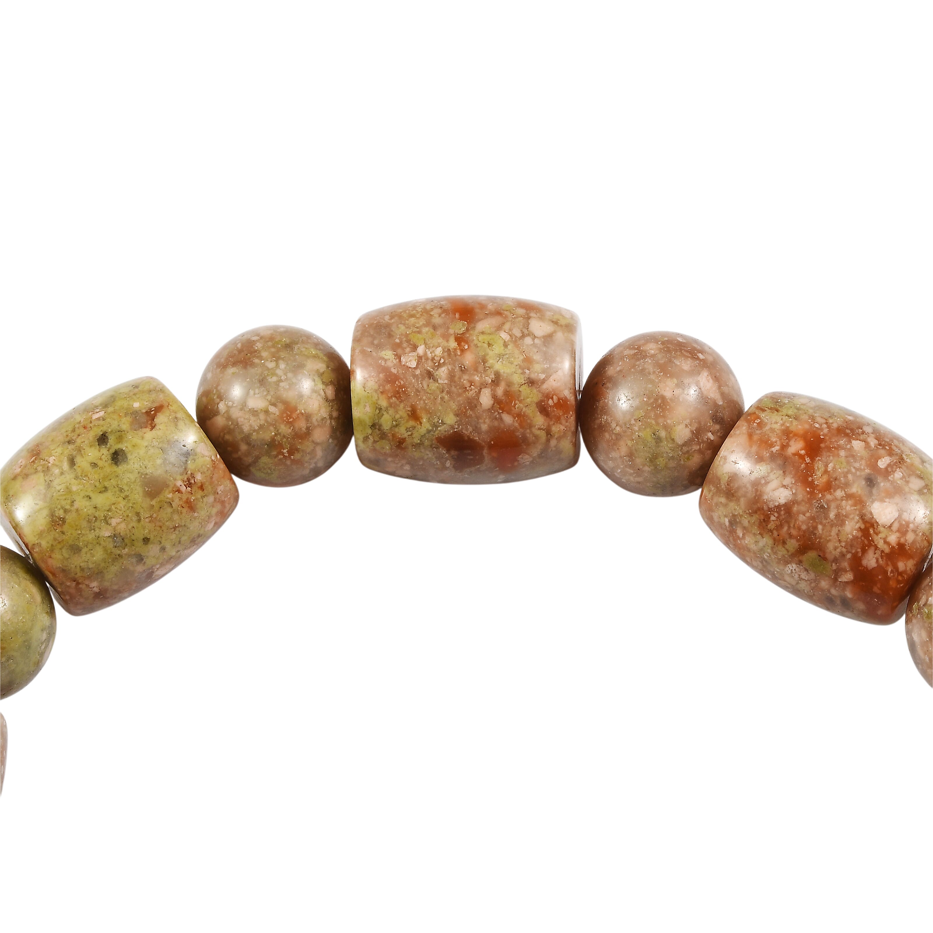 Autumn Jasper 200.00 ctw Beaded Stretch Bracelet