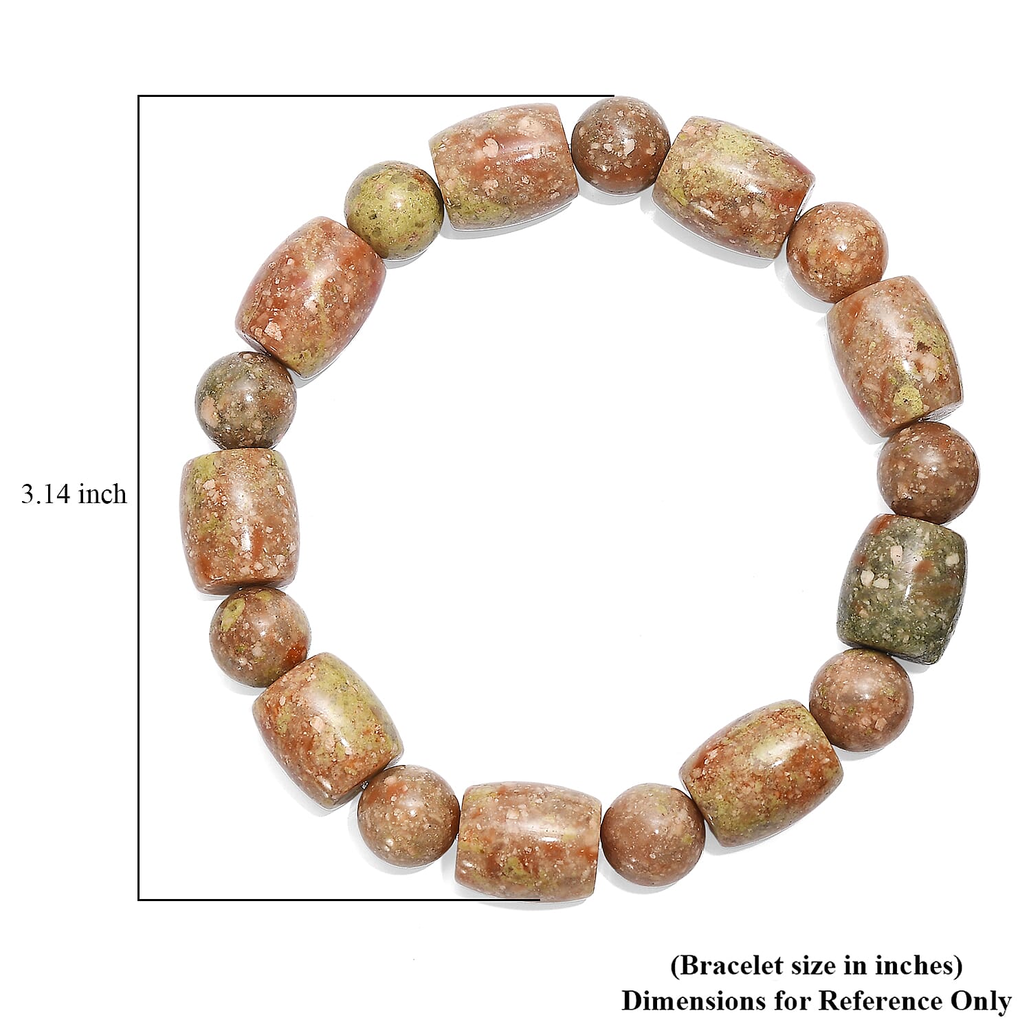 Autumn Jasper 200.00 ctw Beaded Stretch Bracelet