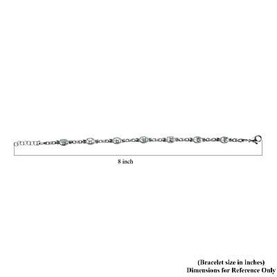 EverTrue Sky Blue Topaz 4.10 ctw Bracelet in Stainless Steel (7.00 In)