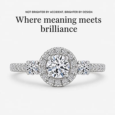 Luxuriant Lab Grown Diamond G-H SI 1.10 ctw Classic Halo Ring in Rhodium Over Sterling Silver (Size 7.0)
