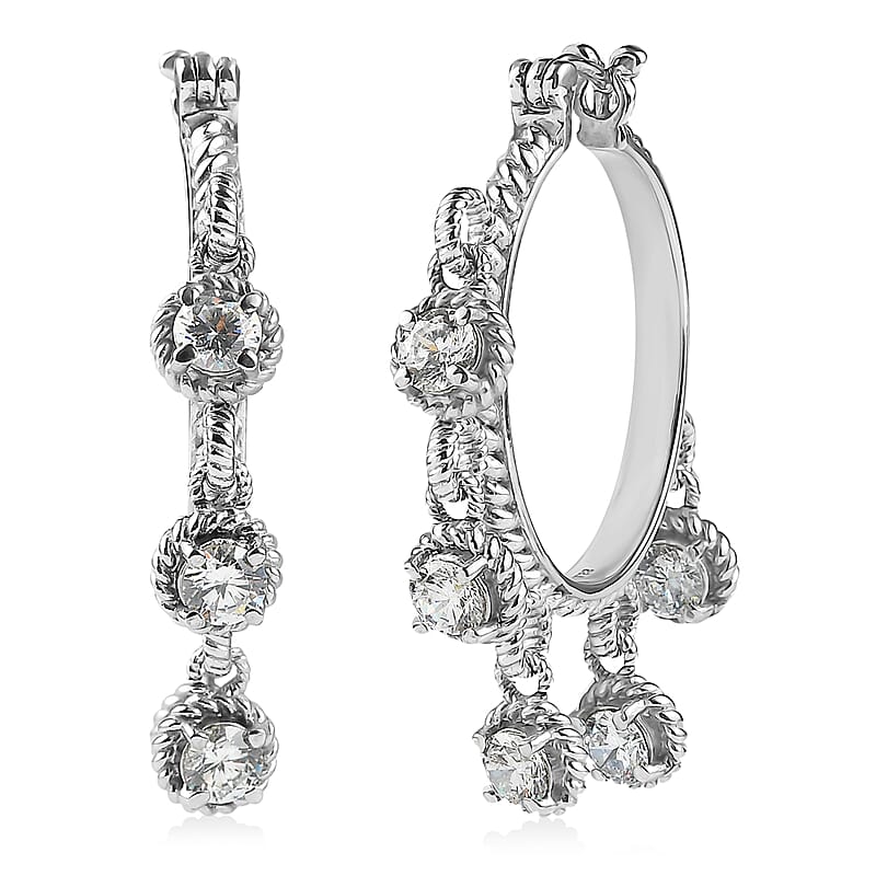 EverTrue Simulated Diamond Earrings in Stainless Steel