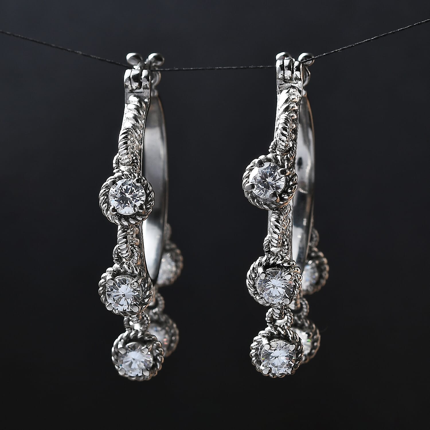 EverTrue Simulated Diamond Earrings in Stainless Steel