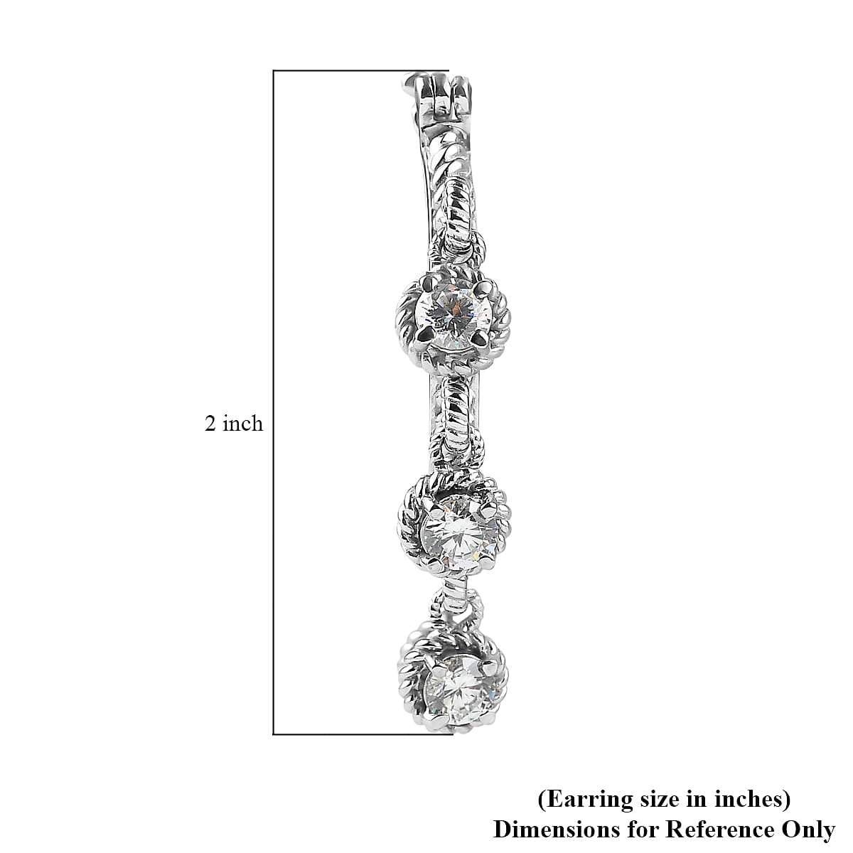 EverTrue Simulated Diamond Earrings in Stainless Steel
