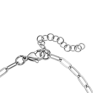 EverTrue Simulated Blue Diamond Bracelet in Stainless Steel (6.50 In)