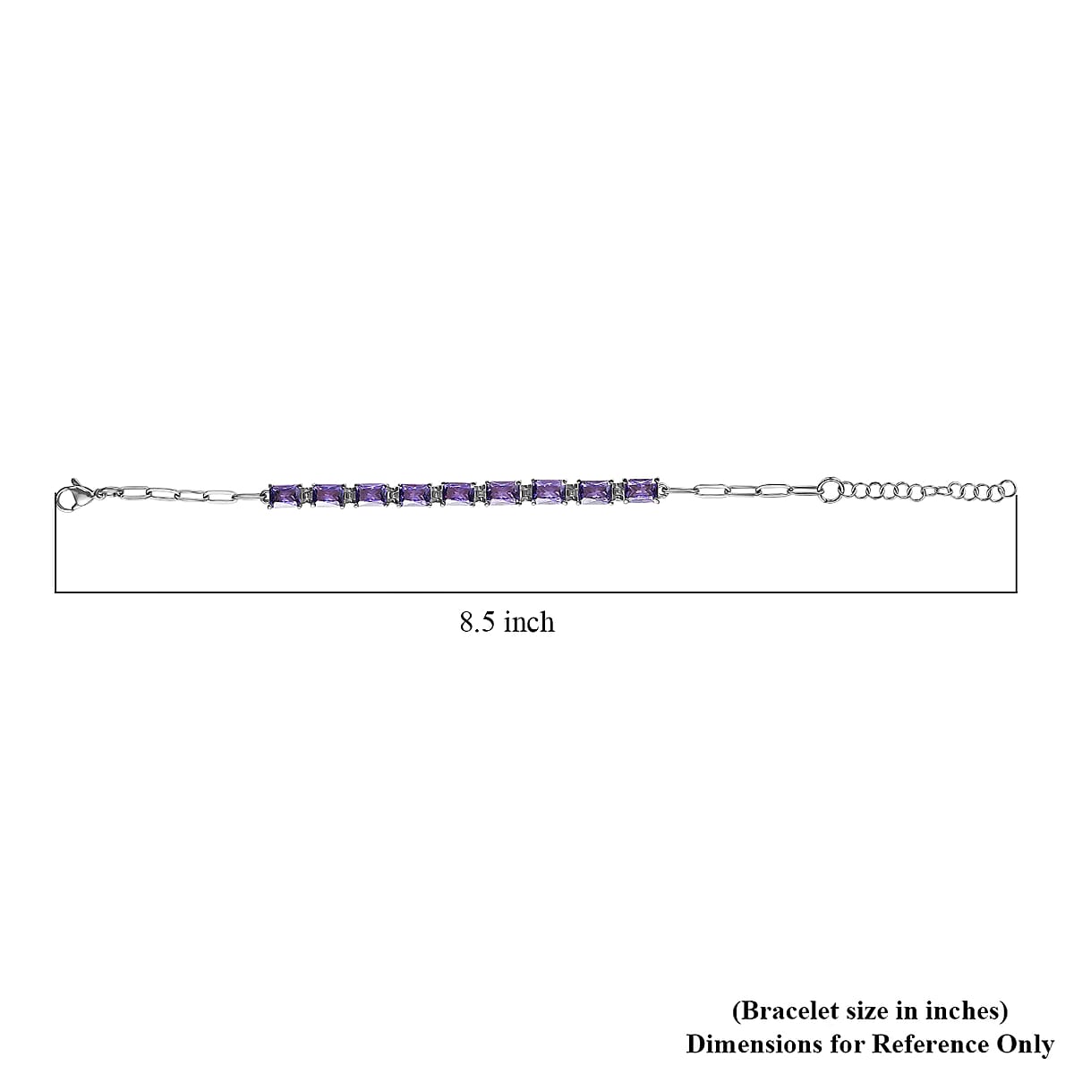 EverTrue Simulated Blue Diamond Bracelet in Stainless Steel (6.50 In) 12.65 ctw image number 4