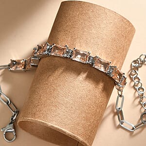 EverTrue Simulated Champagne Diamond Bracelet in Stainless Steel (6.50 In)