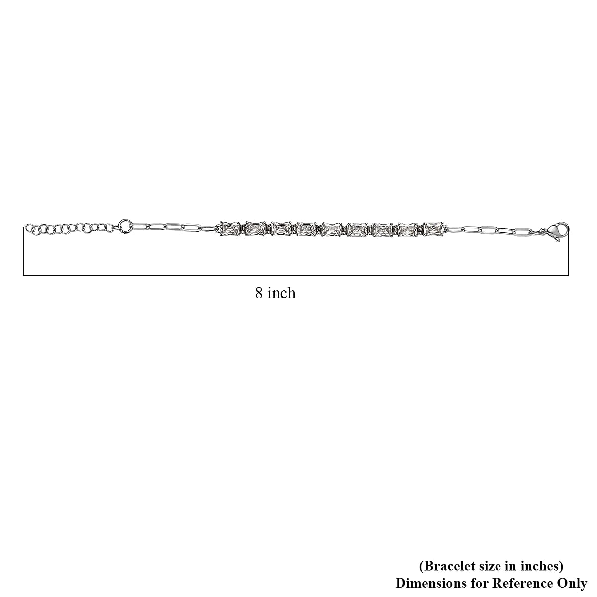 EverTrue Simulated Diamond Bracelet in Stainless Steel (6.50 In) image number 4