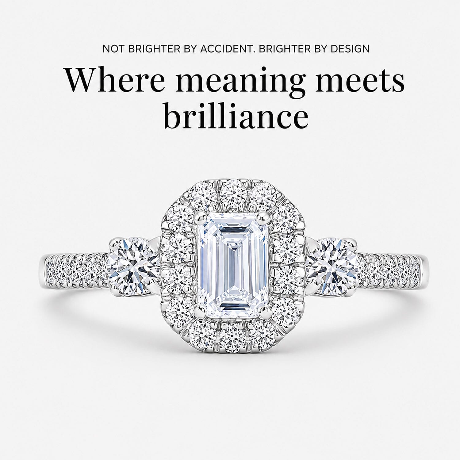 Luxuriant Lab Grown Diamond G-H SI 1.10 ctw Classic Halo Ring in Rhodium Over Sterling Silver (Size 6.0)