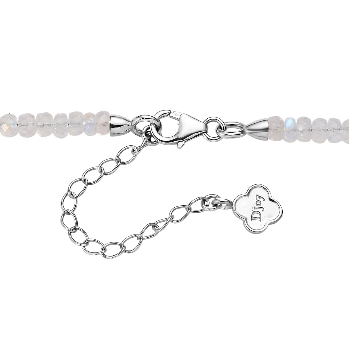 D'Joy Rainbow Moonstone  Necklace (Size - 18) in Rhodium OverSterling Silver 74.00 ctw image number 4