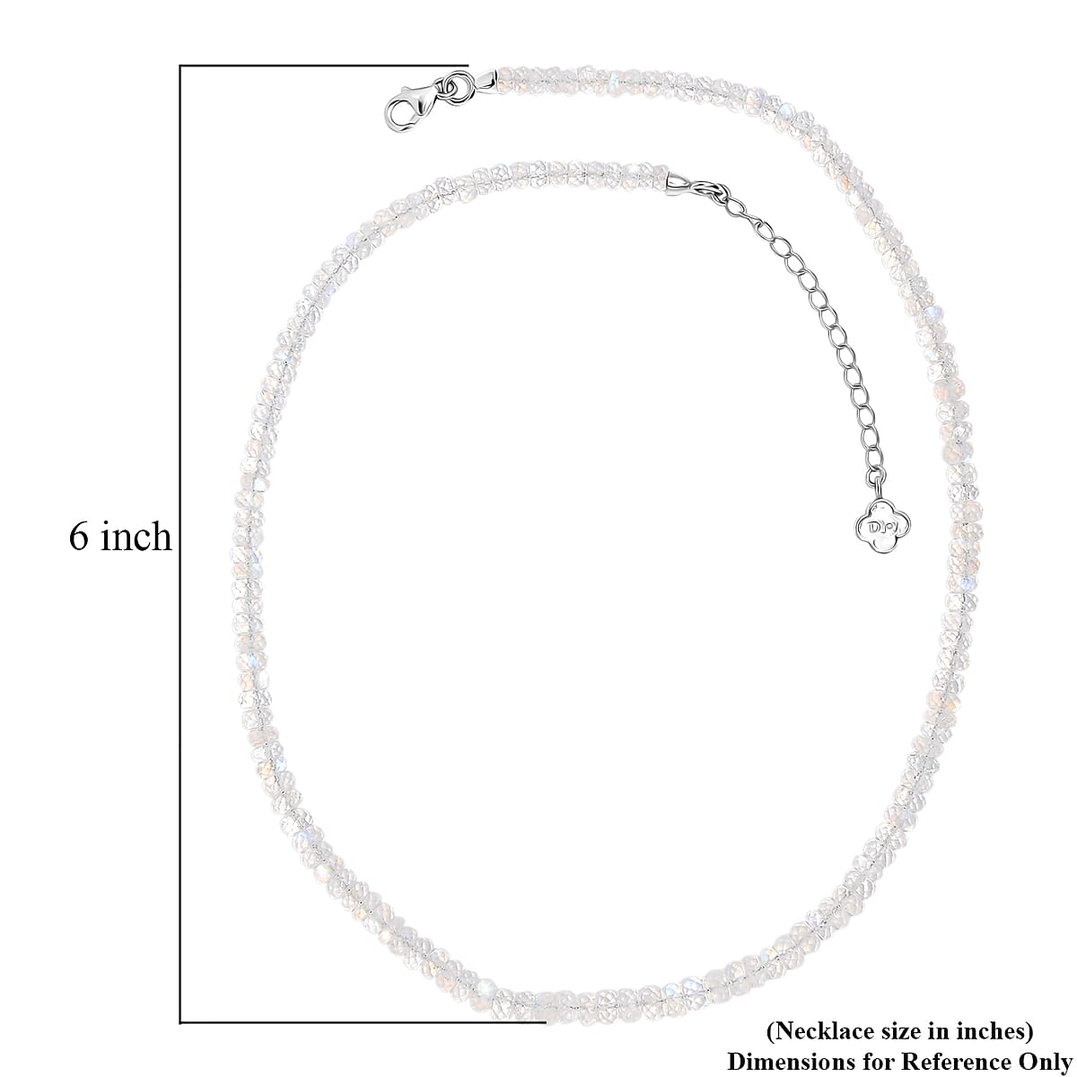 D'Joy Rainbow Moonstone  Necklace (Size - 18) in Rhodium OverSterling Silver 74.00 ctw image number 5
