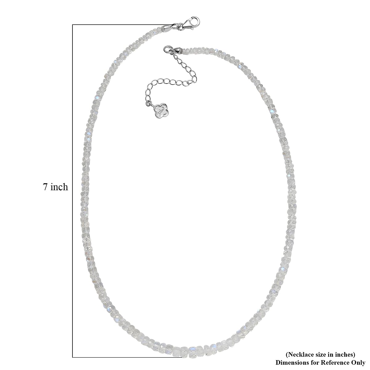 D'Joy Rainbow Moonstone  Necklace (Size - 18) in Rhodium OverSterling Silver 74.00 ctw image number 6