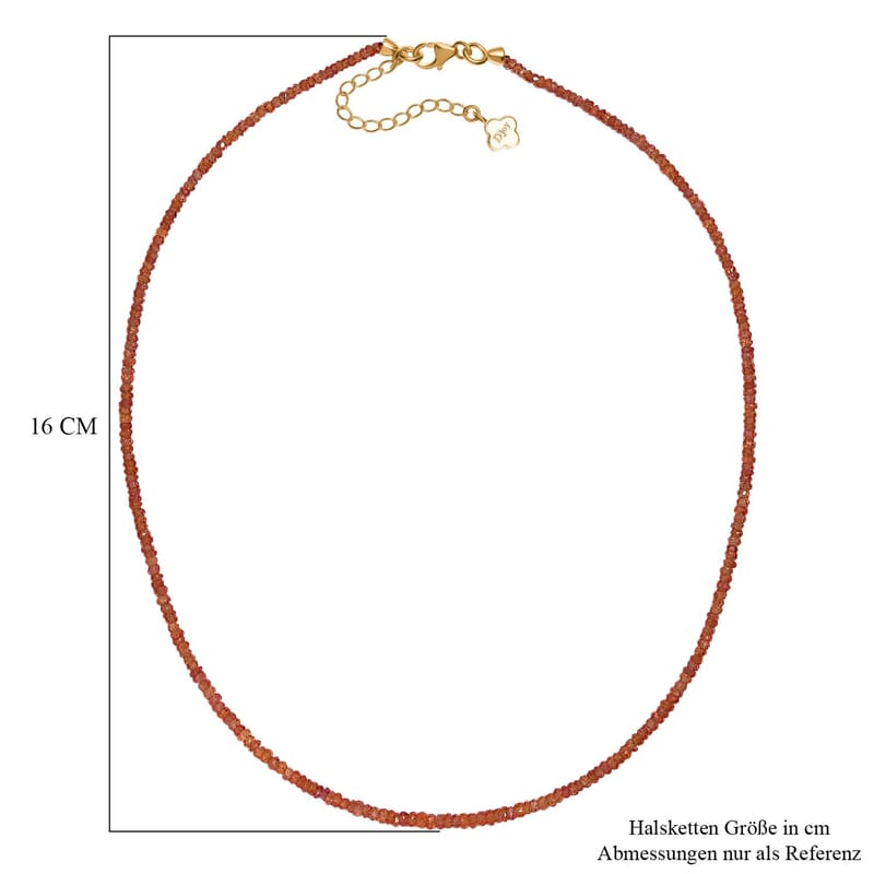 Songea Sapphire 45.00 ctw Necklace in 18K Vermeil Yellow Gold Over Sterling Silver (18 Inches)
