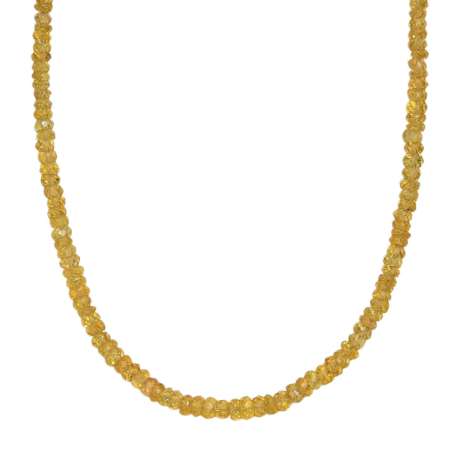 Yellow Sapphire 45.00 ctw Necklace in 18K Vermeil Yellow Gold Over Sterling Silver (18 Inches)