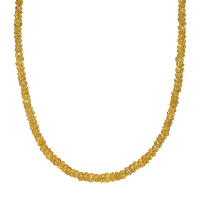 Yellow Sapphire 45.00 ctw Necklace in 18K Vermeil Yellow Gold Over Sterling Silver (18 Inches)