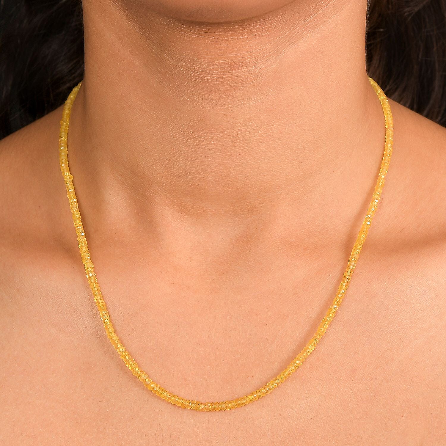 Yellow Sapphire 45.00 ctw Necklace in 18K Vermeil Yellow Gold Over Sterling Silver (18 Inches)