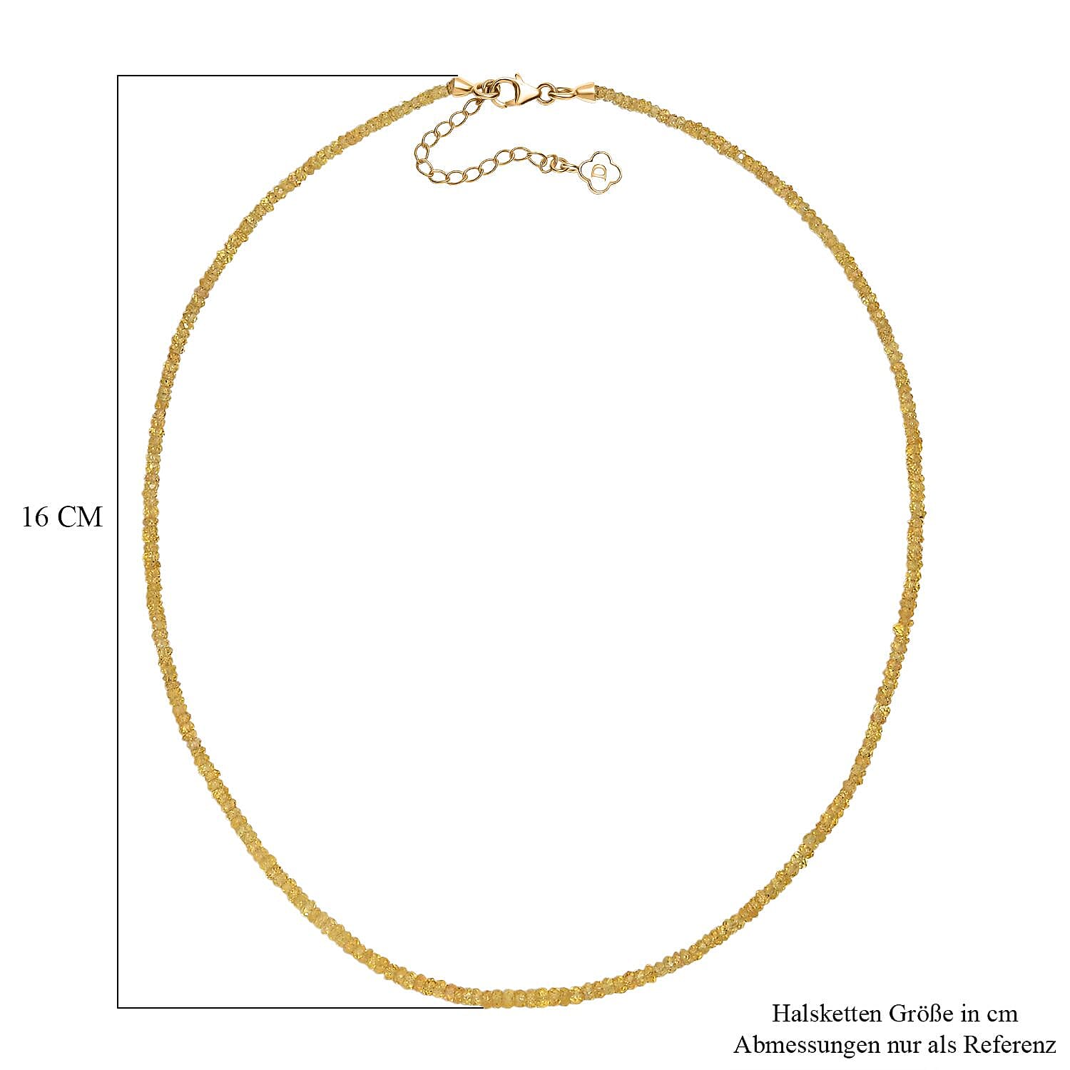 Yellow Sapphire 45.00 ctw Necklace in 18K Vermeil Yellow Gold Over Sterling Silver (18 Inches)