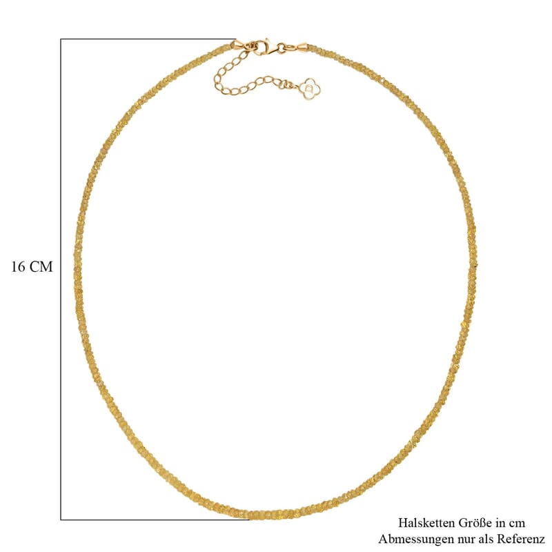 Yellow Sapphire 45.00 ctw Necklace in 18K Vermeil Yellow Gold Over Sterling Silver (18 Inches)