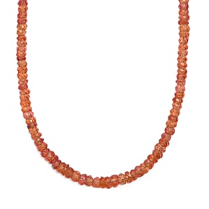 Certified & Appraised Luxoro AAA Songea Sapphire 46.00 ctw Beaded Necklace in 10K Yellow Gold (18 Inches)
