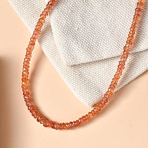 Certified & Appraised Luxoro AAA Songea Sapphire 46.00 ctw Beaded Necklace in 10K Yellow Gold (18 Inches)