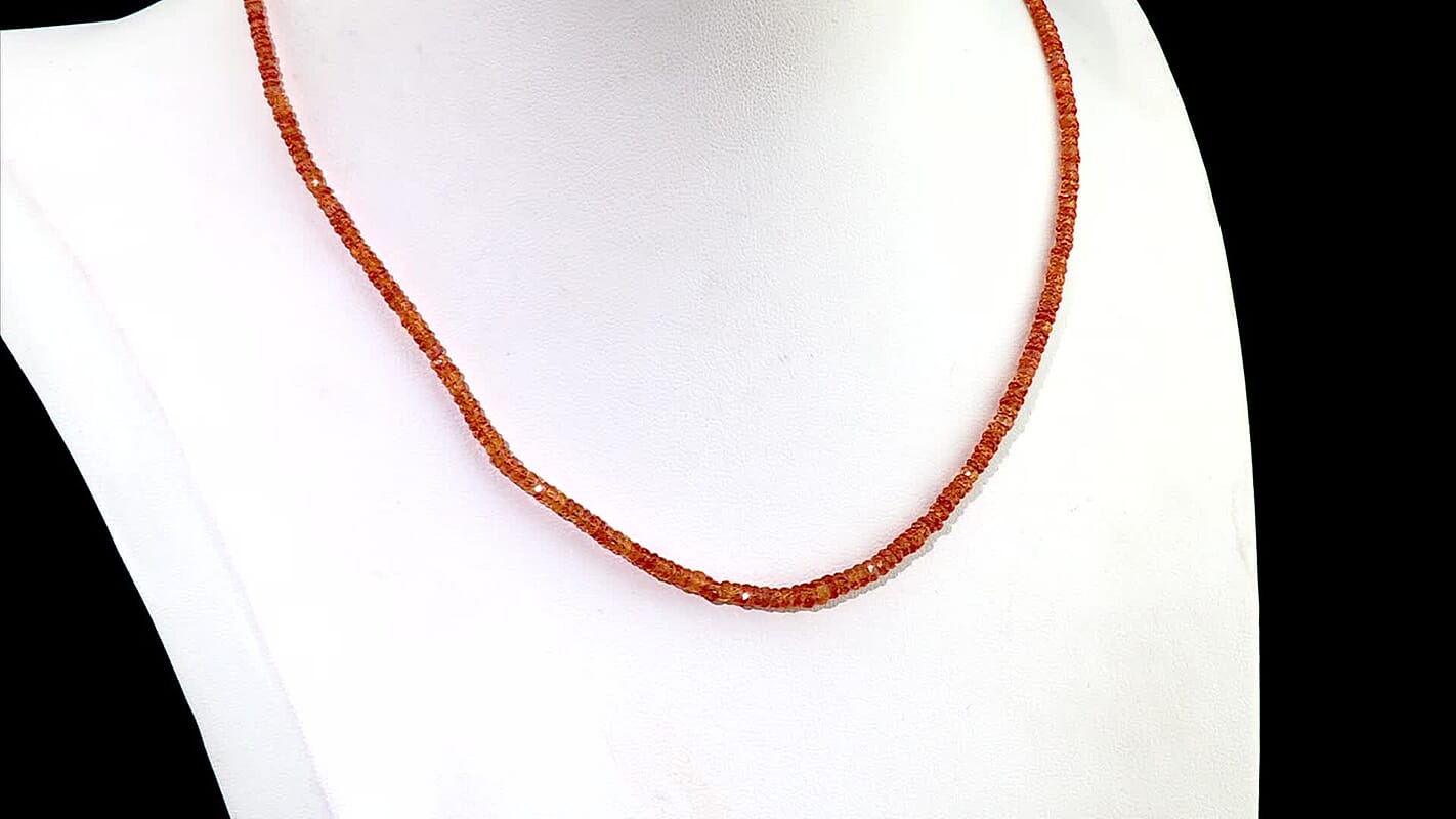 Certified & Appraised Luxoro AAA Songea Sapphire 46.00 ctw Beaded Necklace in 10K Yellow Gold (18 Inches)