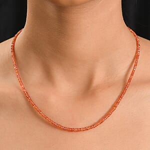 Certified & Appraised Luxoro AAA Songea Sapphire 46.00 ctw Beaded Necklace in 10K Yellow Gold (18 Inches)