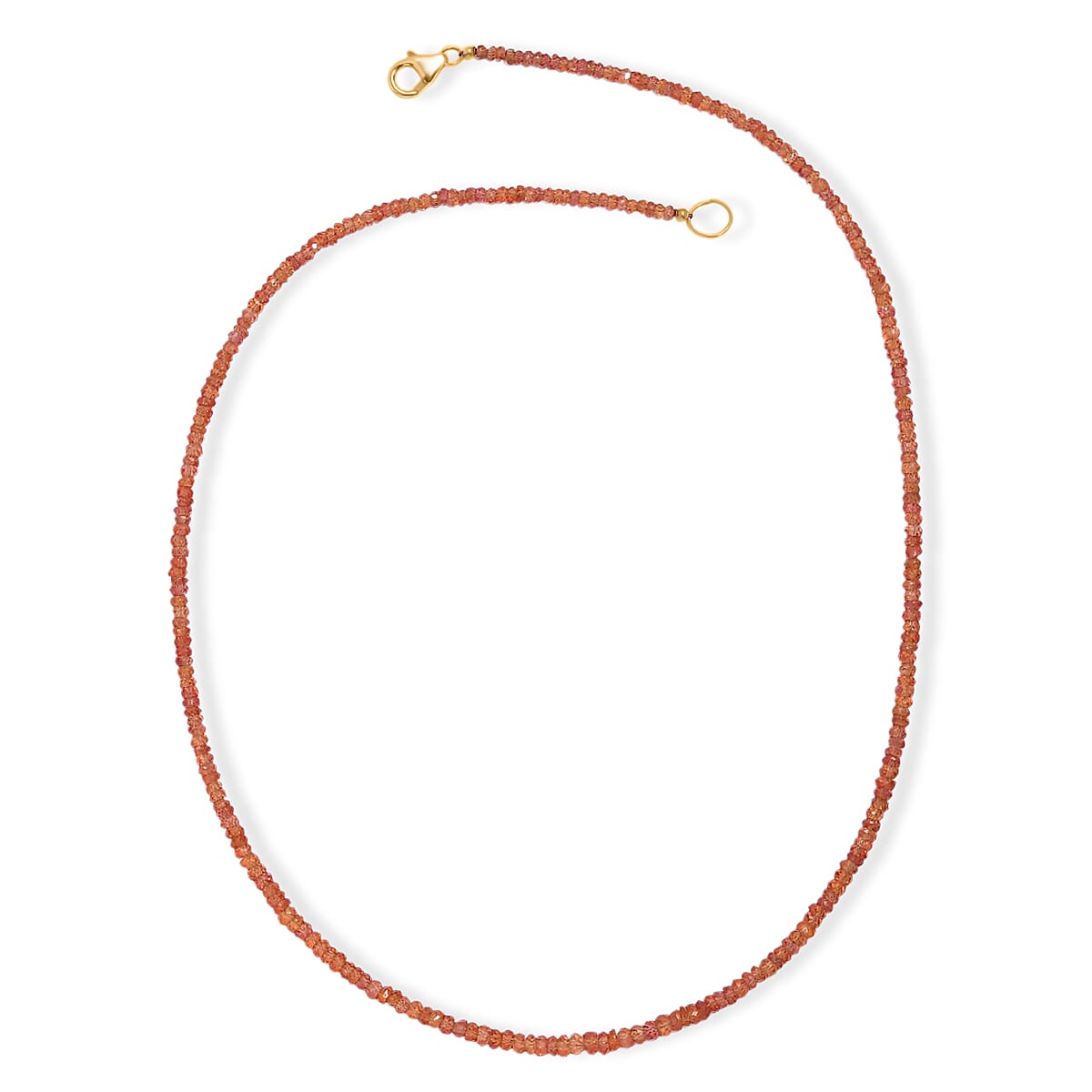 Certified & Appraised Luxoro AAA Songea Sapphire 46.00 ctw Beaded Necklace in 10K Yellow Gold (18 Inches) image number 3