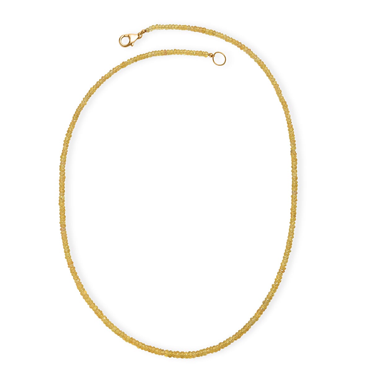 Certified & Appraised Luxoro AAA Yellow Sapphire 42.00 ctw Beaded Necklace in 10K Yellow Gold (18 Inches) image number 3