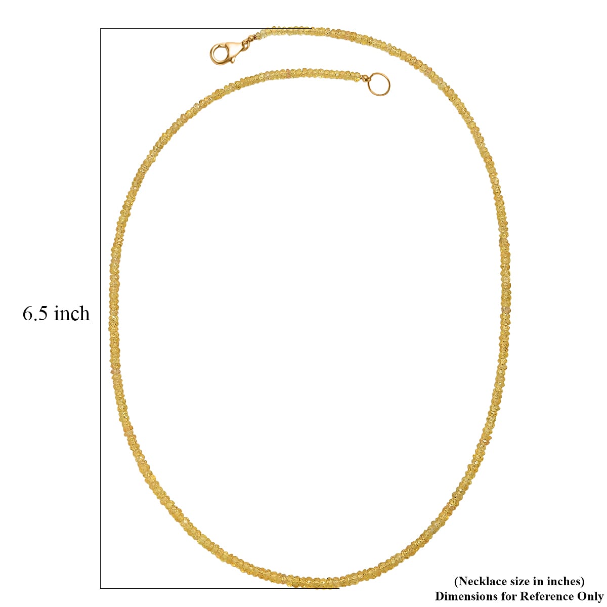 Luxoro AAA Yellow Sapphire 42.00 ctw Beaded Necklace in 10K Yellow Gold (18 Inches)