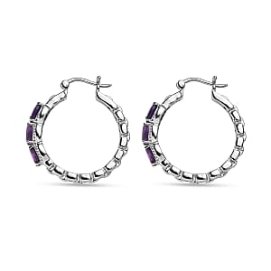 EverTrue African Amethyst 2.50 ctw Earrings in Stainless Steel