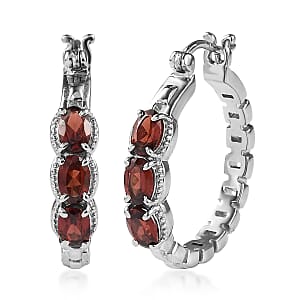 EverTrue Mozambique Garnet 4.25 ctw Earrings in Stainless Steel