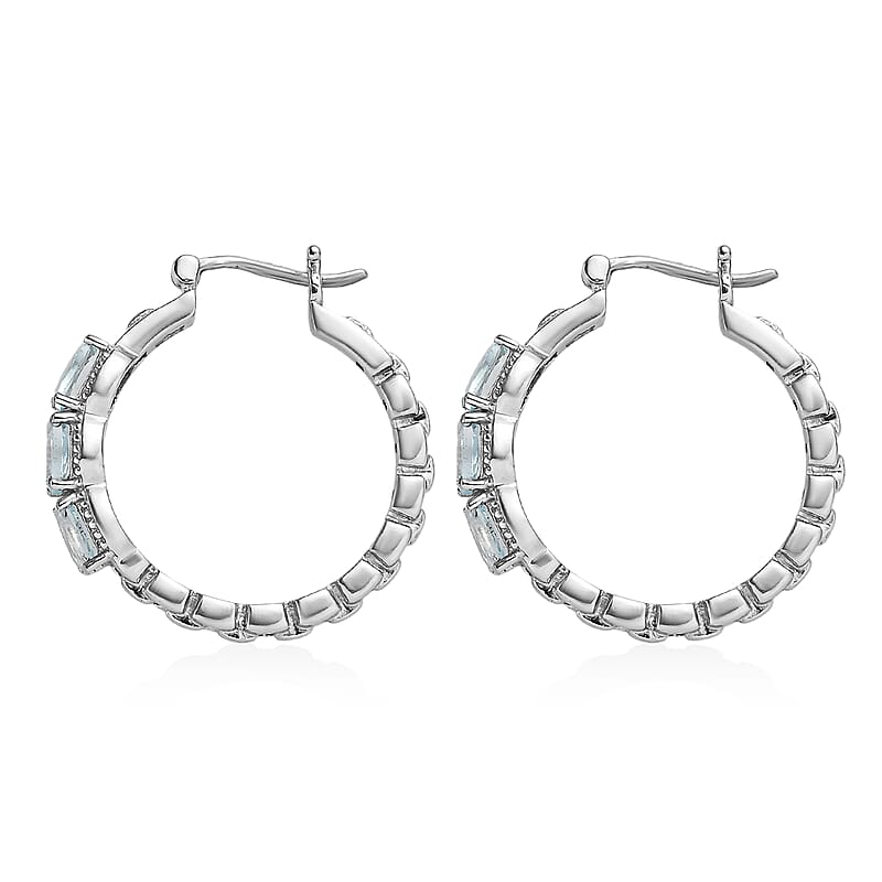 EverTrue Sky Blue Topaz 4.35 ctw Earrings in Stainless Steel