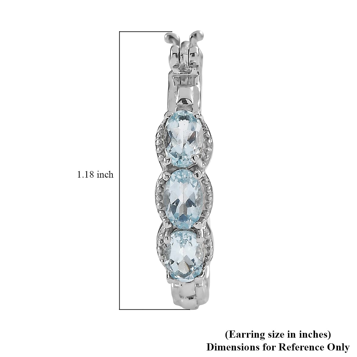 EverTrue Sky Blue Topaz 4.35 ctw Earrings in Stainless Steel image number 5