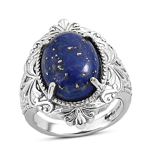 EverTrue Lapis Lazuli 10.70 ctw Ring in Stainless Steel (Size 10.0)