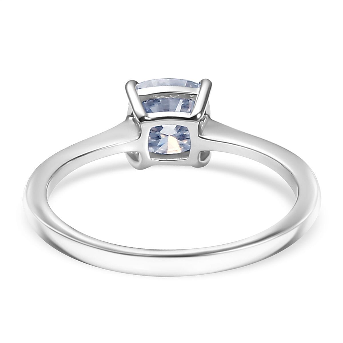 D'Joy Moissanite 1.00 ctw Solitaire Ring in Platinum Over Sterling Silver (Size 10.0) image number 4