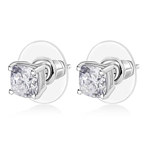 D'Joy Moissanite 2.00 ctw Solitaire Stud Earrings in Platinum Over Sterling Silver