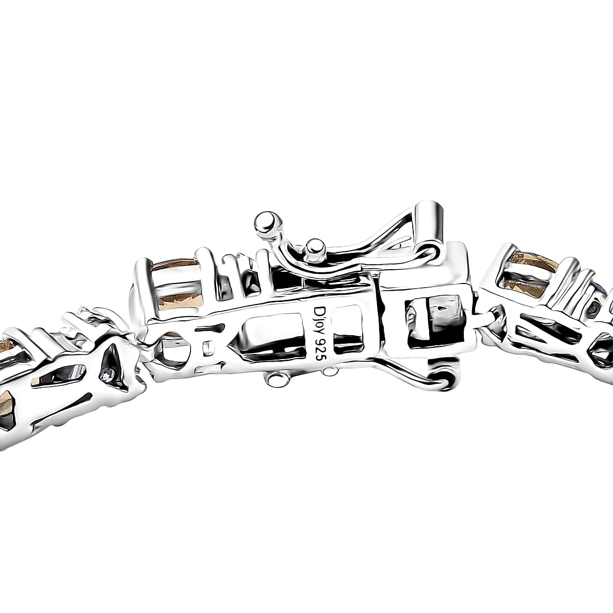 D'Joy Golden Turkizite and Moissanite 9.30 ctw Bracelet in Rhodium Over Sterling Silver (7.25 In) image number 3