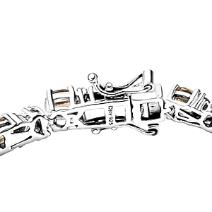 D'Joy Golden Turkizite and Moissanite 9.30 ctw Bracelet in Rhodium Over Sterling Silver (7.25 In)