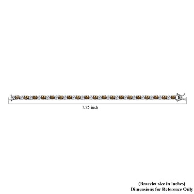 D'Joy Golden Turkizite and Moissanite 9.30 ctw Bracelet in Rhodium Over Sterling Silver (7.25 In)